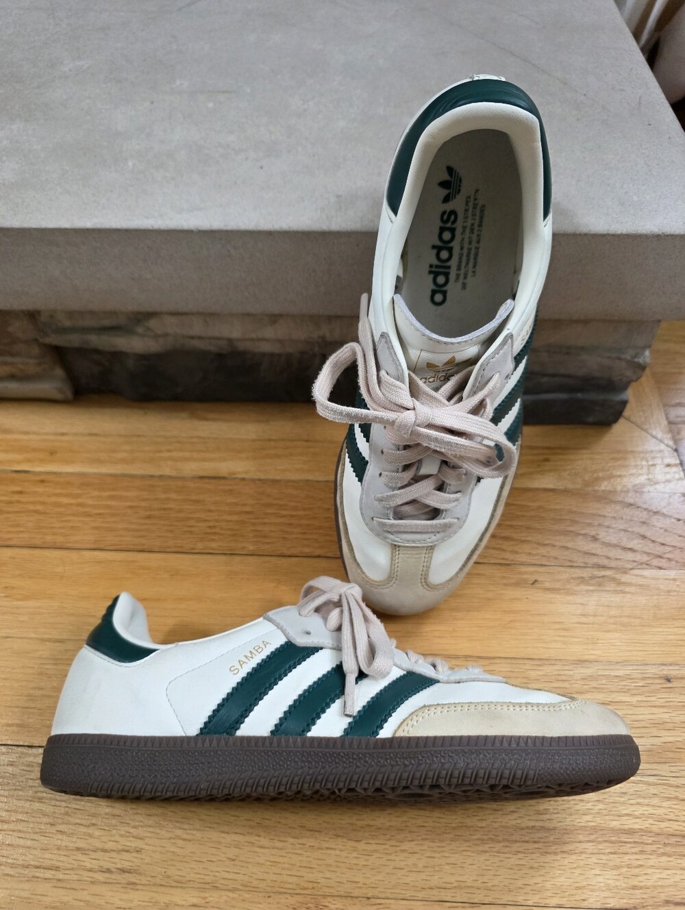 Adidas Wmns Samba OG 'Off White Collegiate Green' sneakers Sz 8